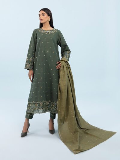 3 Piece - Embroidered Khaddar Suit