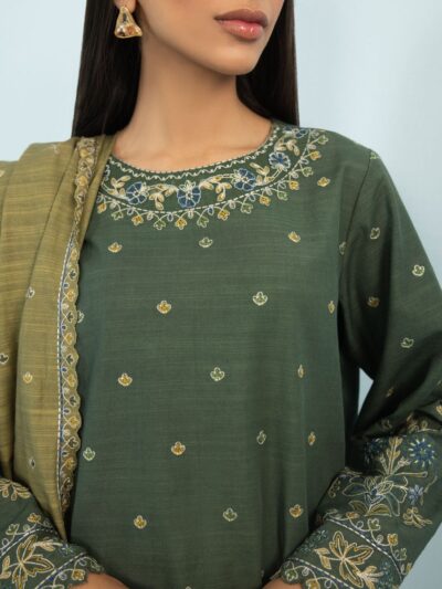 3 Piece - Embroidered Khaddar Suit