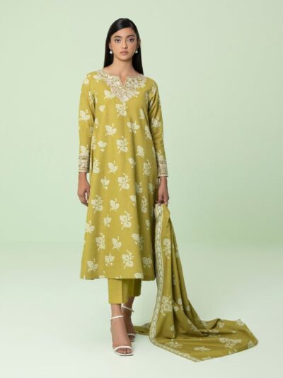 3 Piece - Embroidered Light Khaddar Suit
