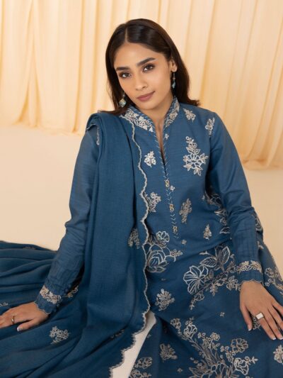 3 Piece - Embroidered Khaddar Suit