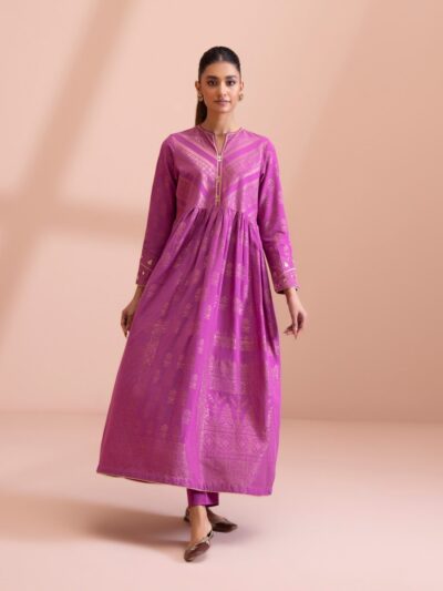 2 Piece - Dyed Extra Weft Jacquard Suit