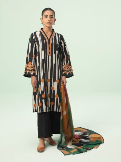 3 Piece - Embroidered Light Khaddar Suit