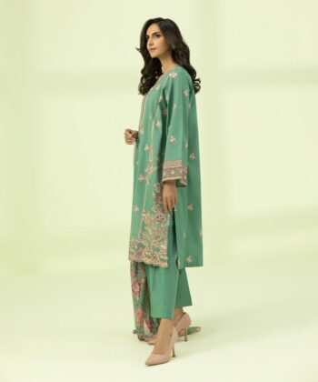 3 Piece - Embroidered Cambric Suit