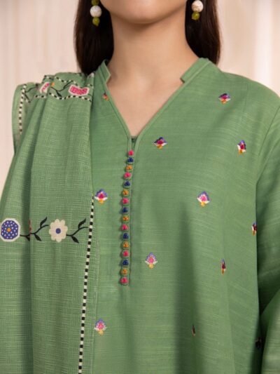 3 Piece - Embroidered Khaddar Suit