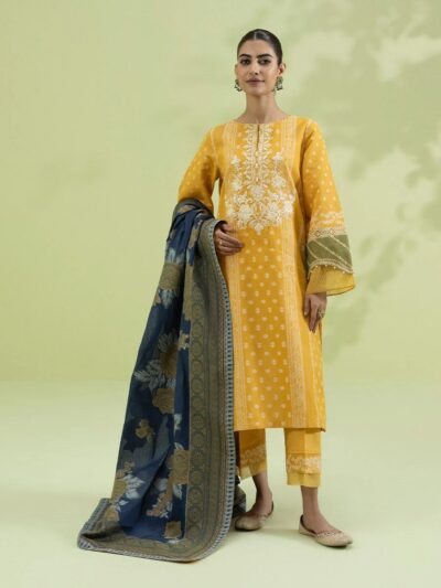 3 Piece - Embroidered Jacquard Suit