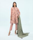 3 Piece - Embroidered Dobby Suit