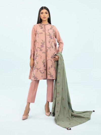 3 Piece - Embroidered Dobby Suit