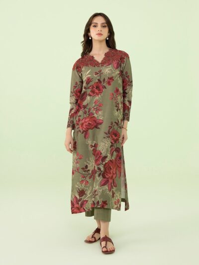 2 Piece - Embroidered Khaddar Suit