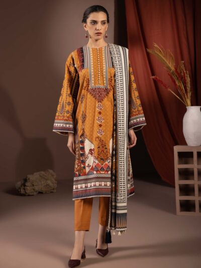 3 Piece - Printed Khaddar Suit