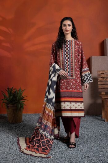 3 Piece - Printed Khaddar Suit