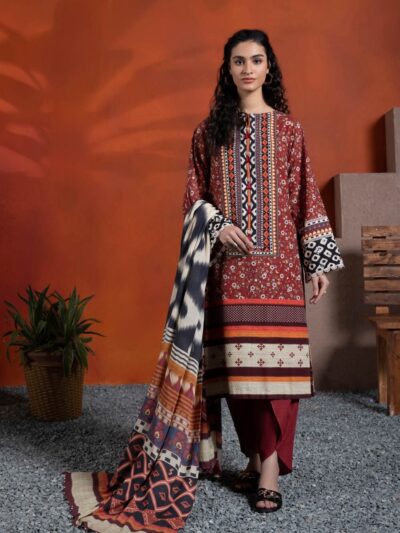 3 Piece - Printed Khaddar Suit