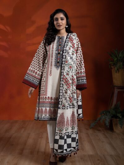 3 Piece - Printed Khaddar Suit