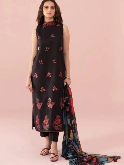 3 Piece - Embroidered Cambric Suit