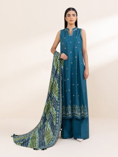 3 Piece - Embroidered Khaddar Suit